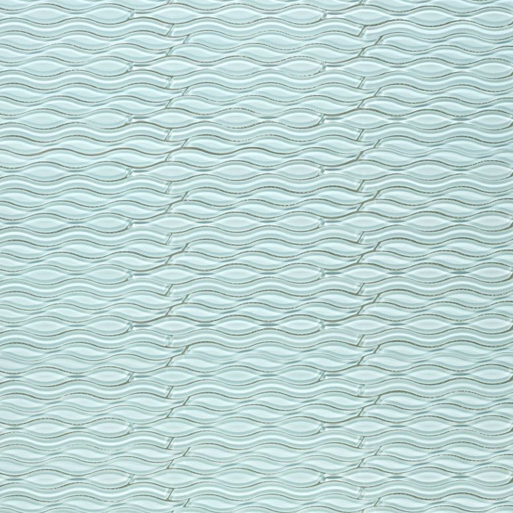 Elysium Tiles Water Light Green 11.50" x 12.25" Glass Mosaic Tile