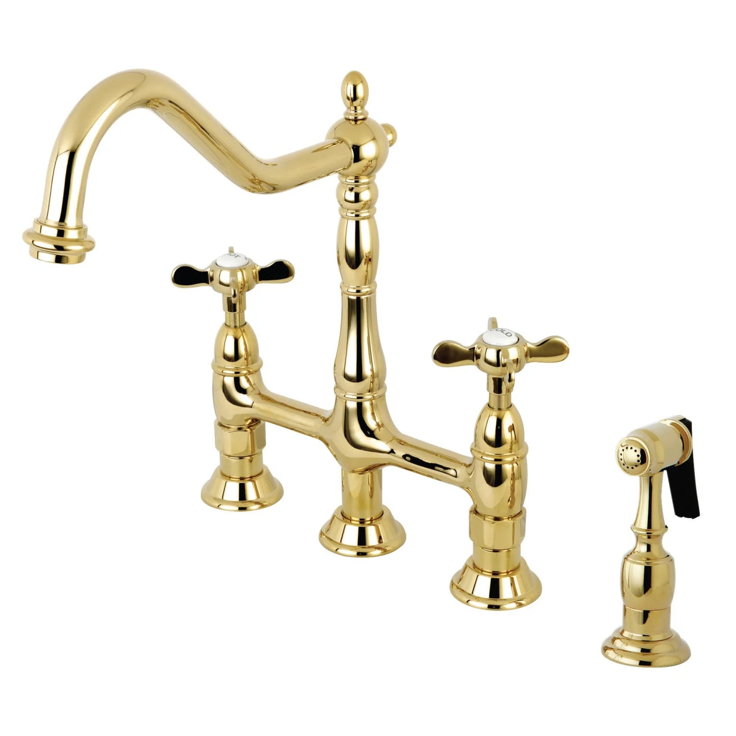 Essex A Two-Handle 4-Hole Deck Mount Side Sprayer Bridge Kitchen Faucet