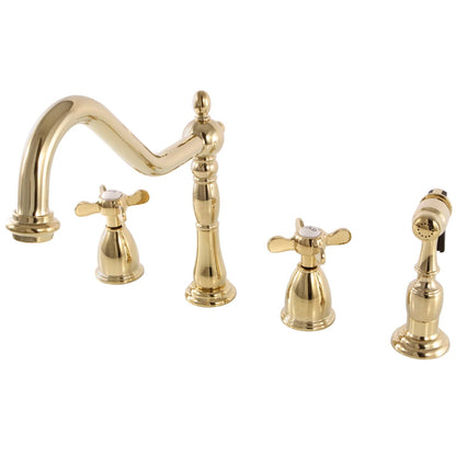 Essex B Two-Handle 4-Hole Deck Mount Side Sprayer Widespread Kitchen Faucet