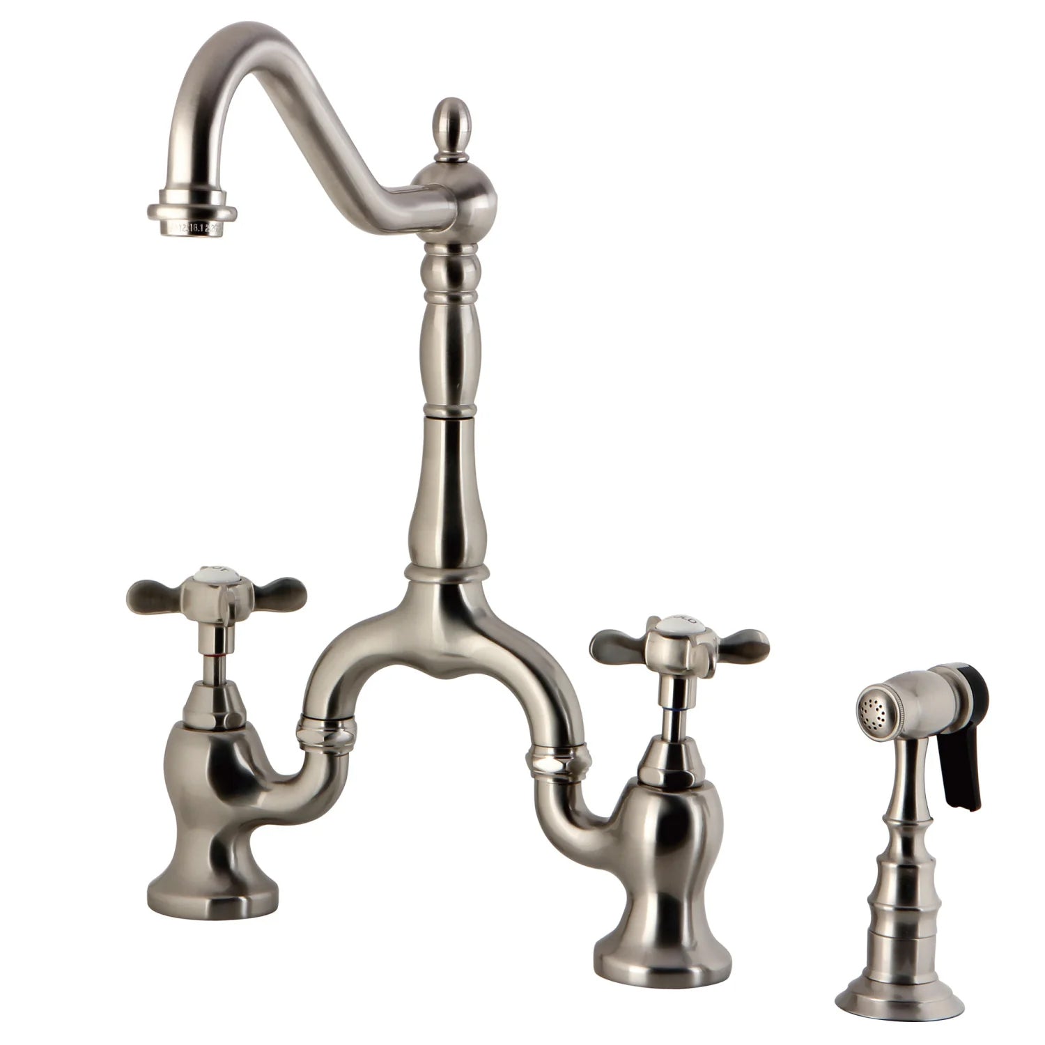 Essex C Two-Handle 3-Hole Deck Mount Side Sprayer Bridge Kitchen Faucet