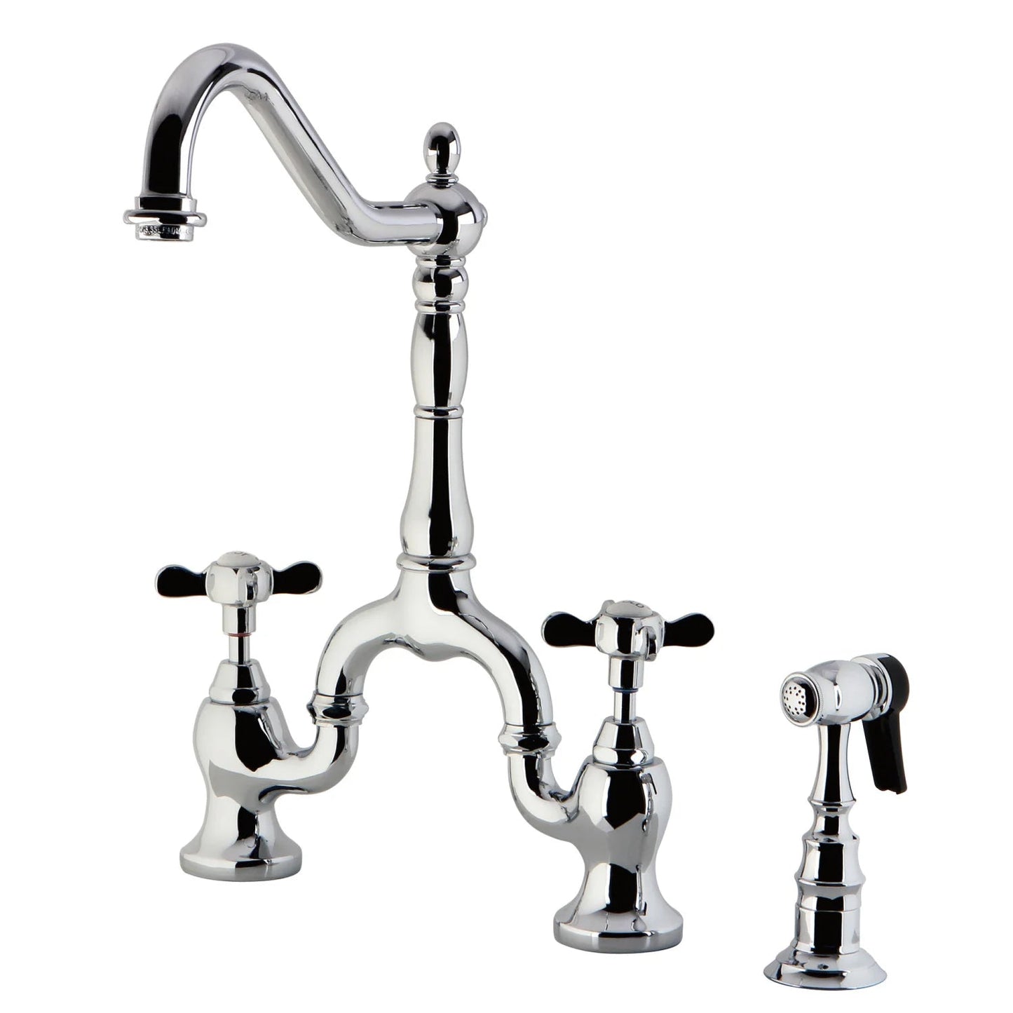 Essex C Two-Handle 3-Hole Deck Mount Side Sprayer Bridge Kitchen Faucet