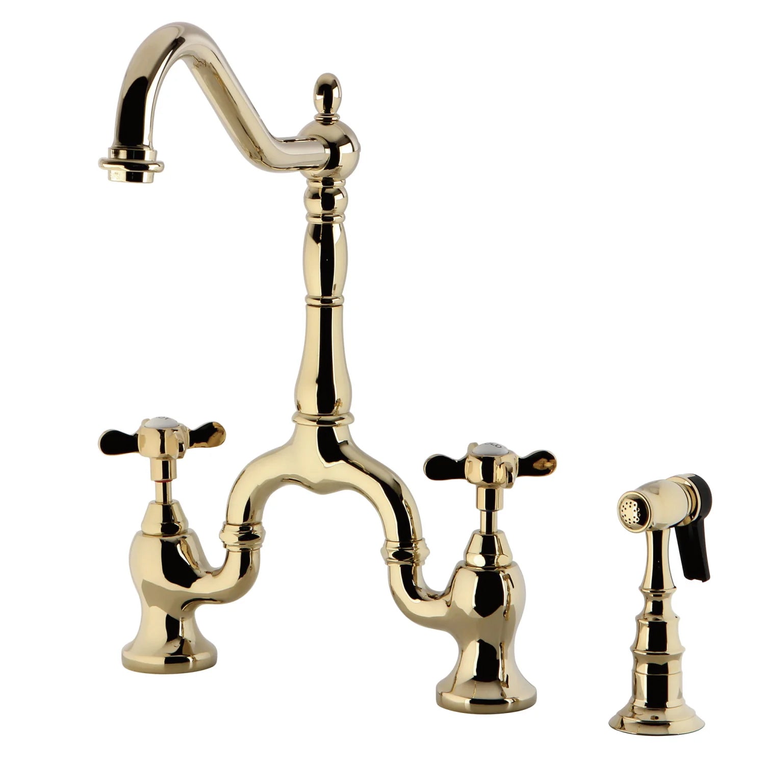 Essex C Two-Handle 3-Hole Deck Mount Side Sprayer Bridge Kitchen Faucet