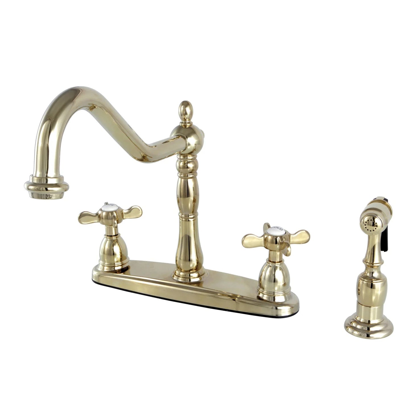 Essex D Two-Handle 4-Hole Deck Mount Side Sprayer 8" Centerset Kitchen Faucet