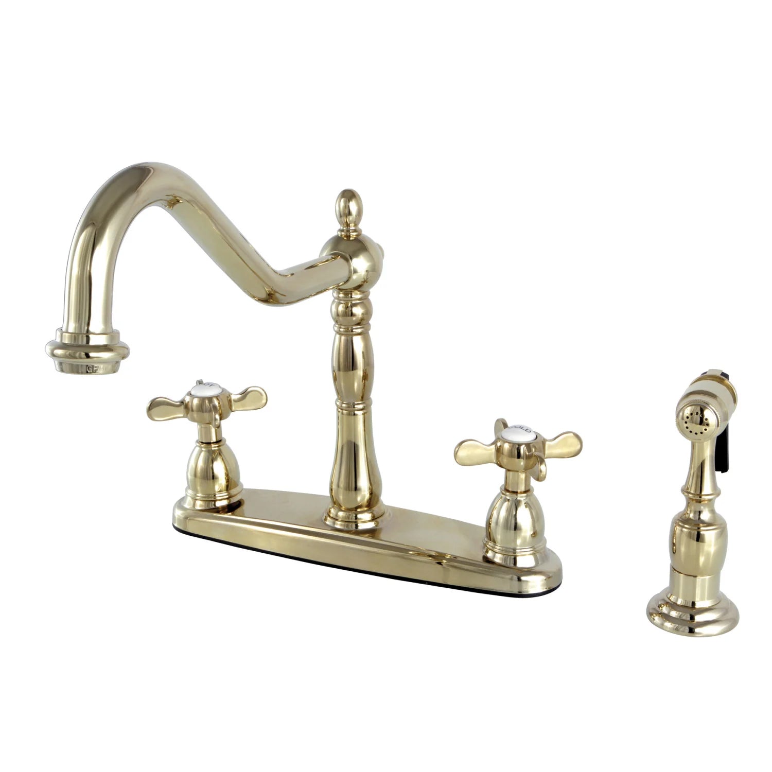 Essex D Two-Handle 4-Hole Deck Mount Side Sprayer 8" Centerset Kitchen Faucet