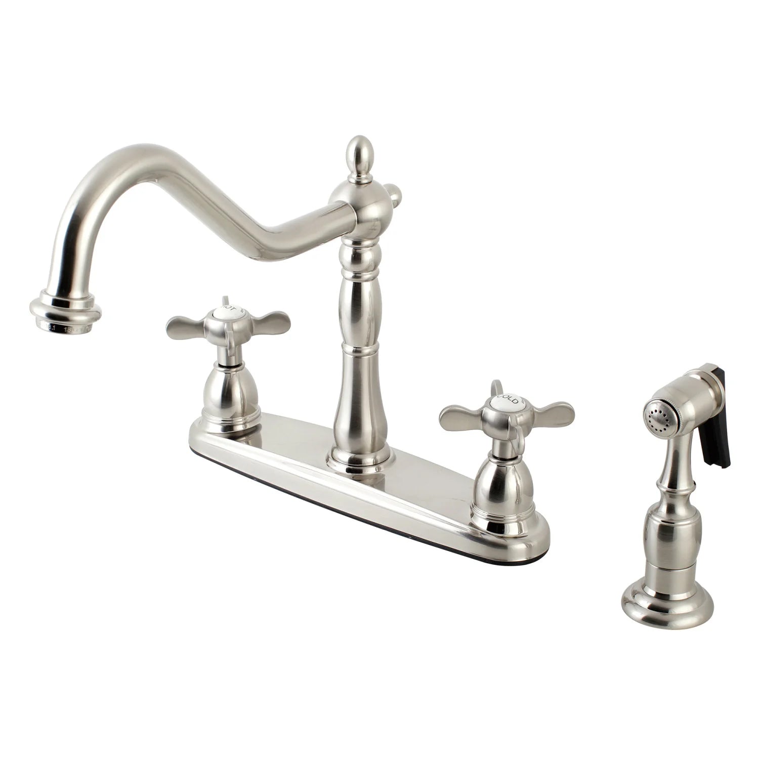 Essex D Two-Handle 4-Hole Deck Mount Side Sprayer 8" Centerset Kitchen Faucet