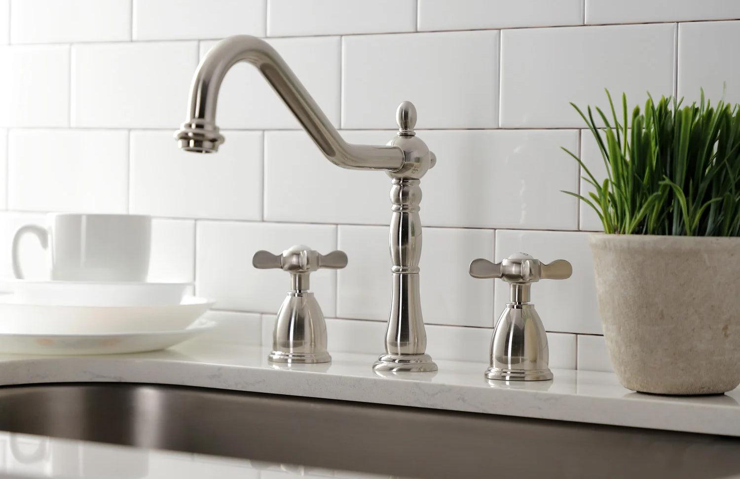 Essex G Two-Handle 3-Hole Deck Mount Widespread Kitchen Faucet