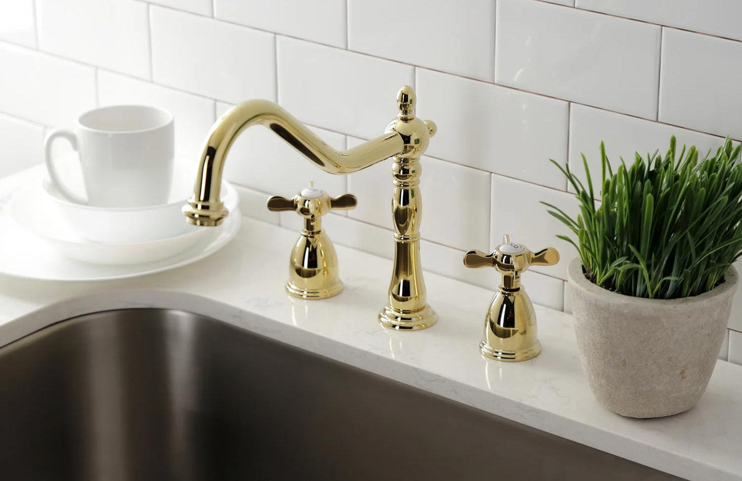 Essex G Two-Handle 3-Hole Deck Mount Widespread Kitchen Faucet