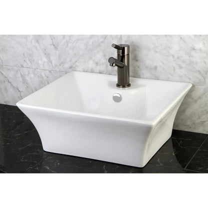 Forte Ceramic Rectangular White Vessel Sink