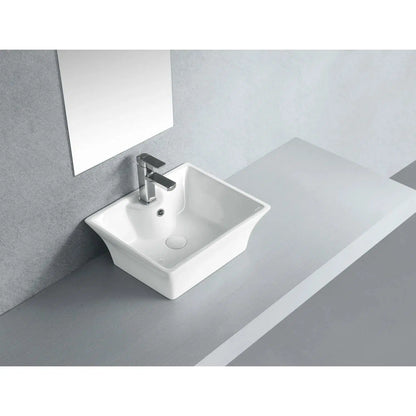 Forte Ceramic Rectangular White Vessel Sink