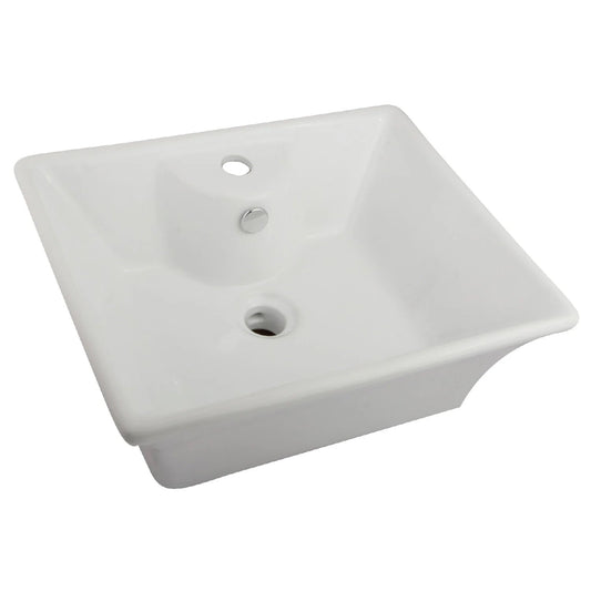 Forte Ceramic Rectangular White Vessel Sink