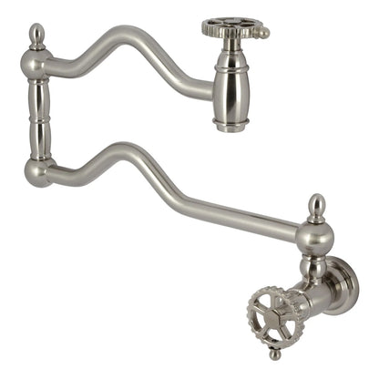 Fuller A Two-Handle 1-Hole Wall Mount Pot Filler/Kitchen Faucet