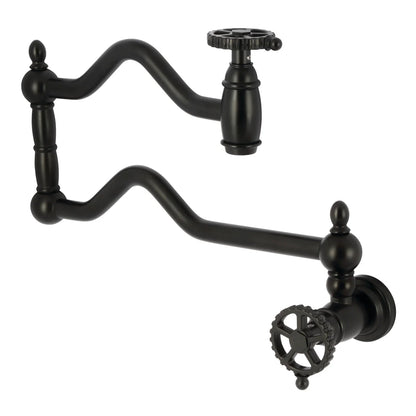 Fuller A Two-Handle 1-Hole Wall Mount Pot Filler/Kitchen Faucet