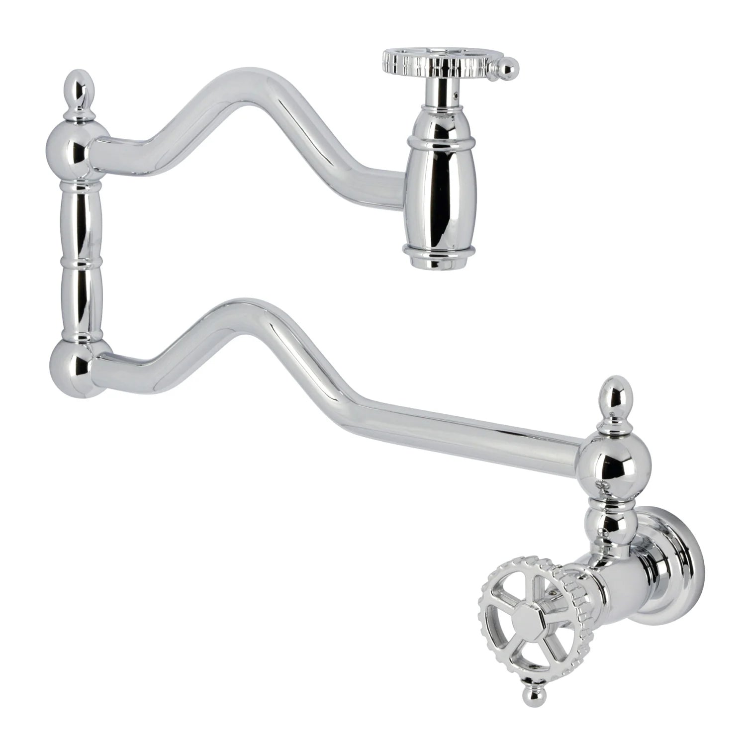 Fuller A Two-Handle 1-Hole Wall Mount Pot Filler/Kitchen Faucet