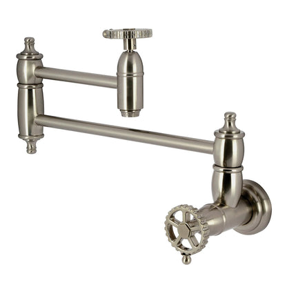 Fuller B Two-Handle 1-Hole Wall Mount Pot Filler/Kitchen Faucet