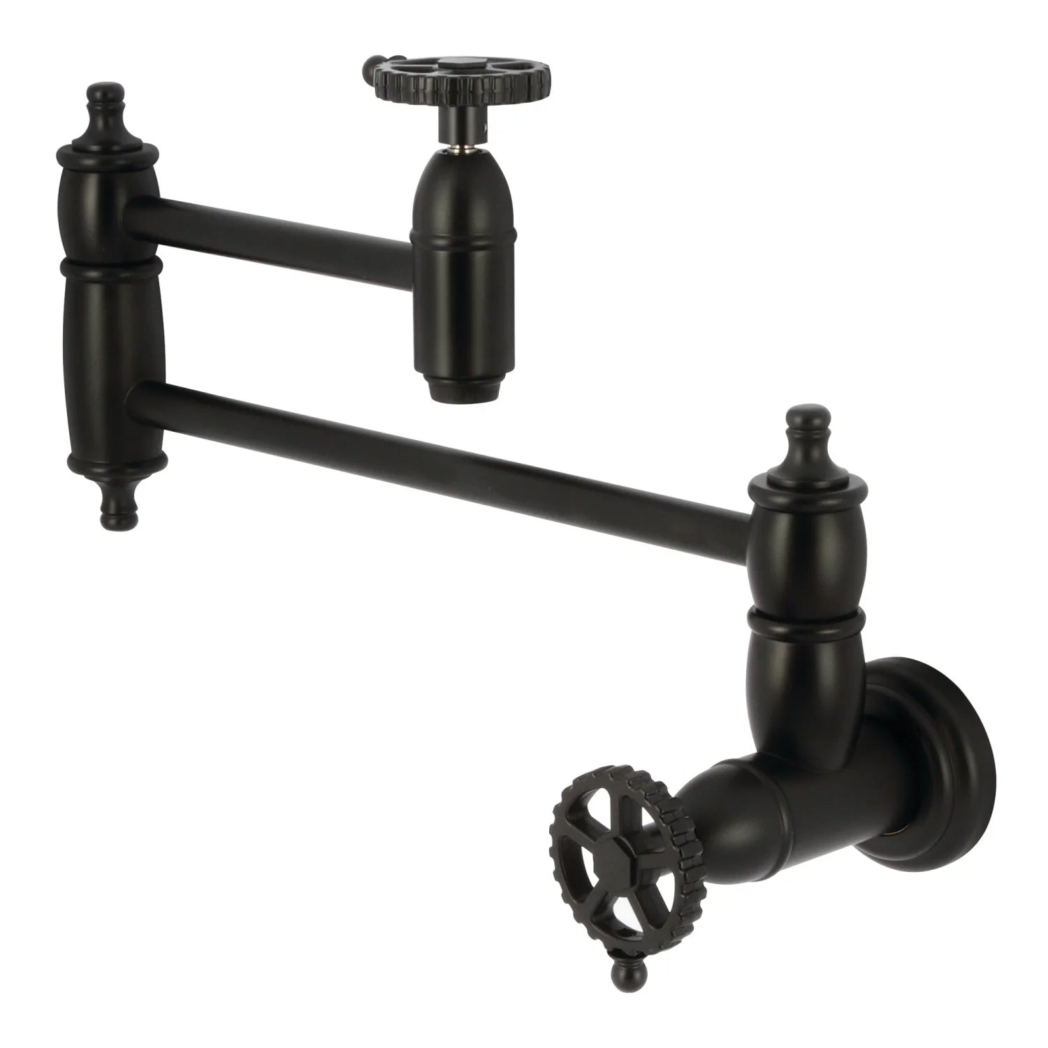 Fuller B Two-Handle 1-Hole Wall Mount Pot Filler/Kitchen Faucet