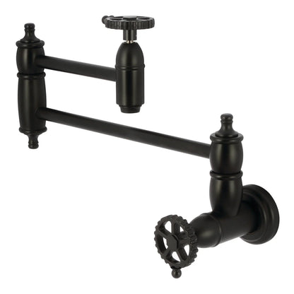 Fuller B Two-Handle 1-Hole Wall Mount Pot Filler/Kitchen Faucet