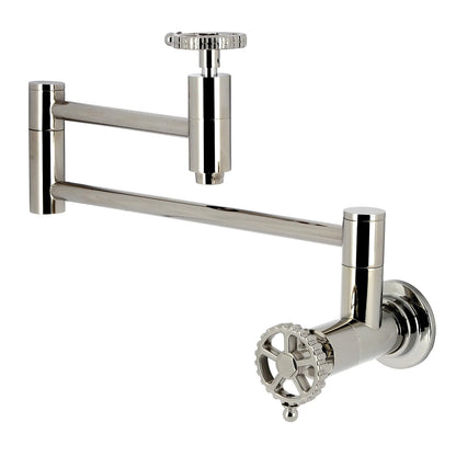 Fuller C Two-Handle 1-Hole Wall Mount Pot Filler/Kitchen Faucet