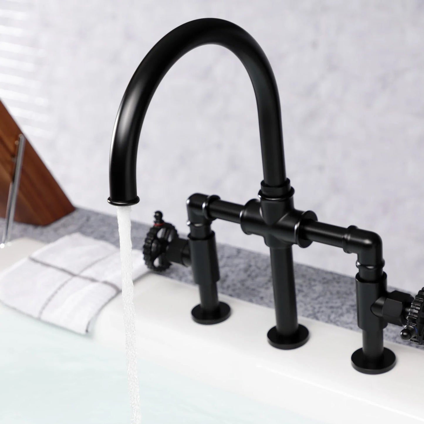 Fuller F Two-Handle 1-Hole Deck Mount Kitchen Faucet