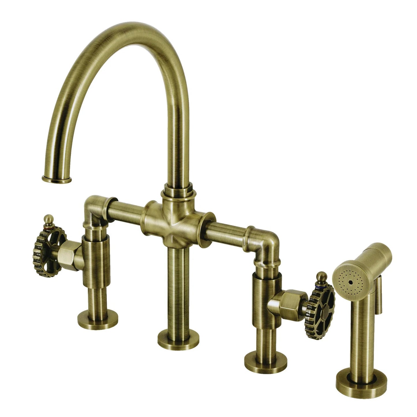 Fuller F Two-Handle 1-Hole Deck Mount Kitchen Faucet