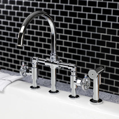 Fuller F Two-Handle 1-Hole Deck Mount Kitchen Faucet