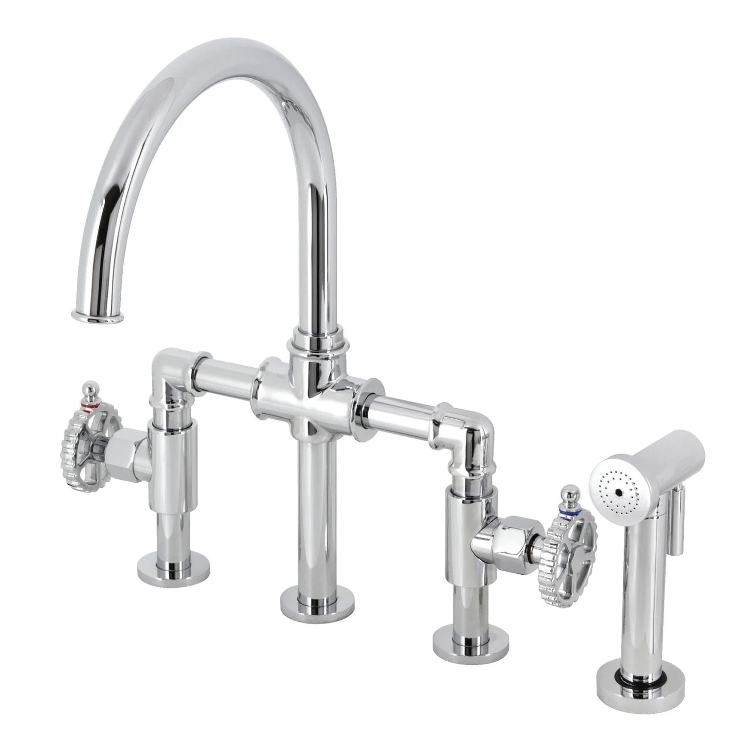 Fuller F Two-Handle 1-Hole Deck Mount Kitchen Faucet