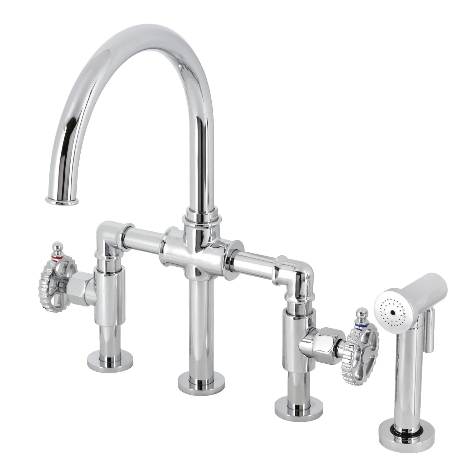 Fuller F Two-Handle 1-Hole Deck Mount Kitchen Faucet