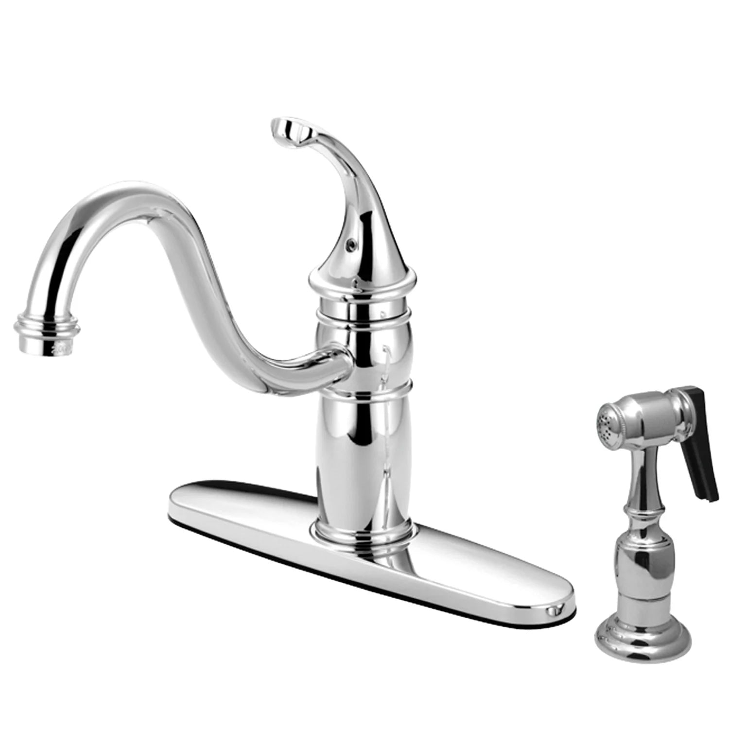 Georgian C Single-Handle 2-Hole/4-Hole Deck Mount 8" Centerset Side Sprayer Kitchen Faucet