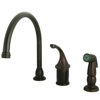 Georgian G Single-Handle 3-Hole Deck Mount Widespread Side Sprayer Kitchen Faucet