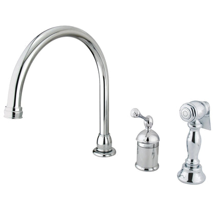 Georgian H Single-Handle 3-Hole Deck Mount Widespread Side Sprayer Kitchen Faucet