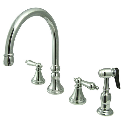 Governor A Two-Handle 4-Hole Deck Mount Widespread Side Sprayer Kitchen Faucet