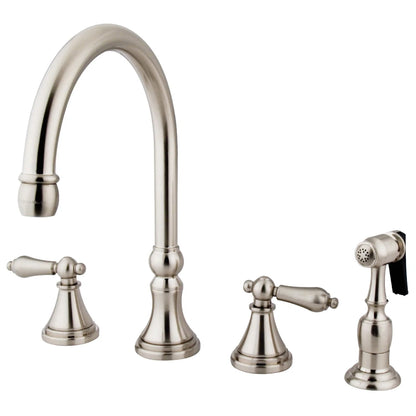 Governor A Two-Handle 4-Hole Deck Mount Widespread Side Sprayer Kitchen Faucet