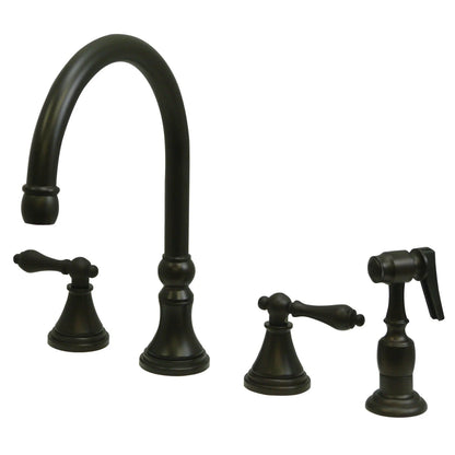 Governor A Two-Handle 4-Hole Deck Mount Widespread Side Sprayer Kitchen Faucet