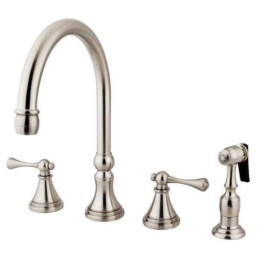 Governor B Two-Handle 4-Hole Deck Mount Widespread Side Sprayer Kitchen Faucet