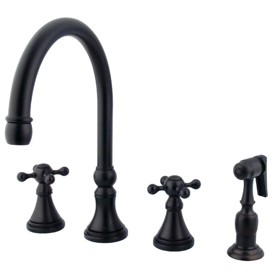 Governor G Two-Handle 4-Hole Deck Mount Widespread Side Sprayer Kitchen Faucet