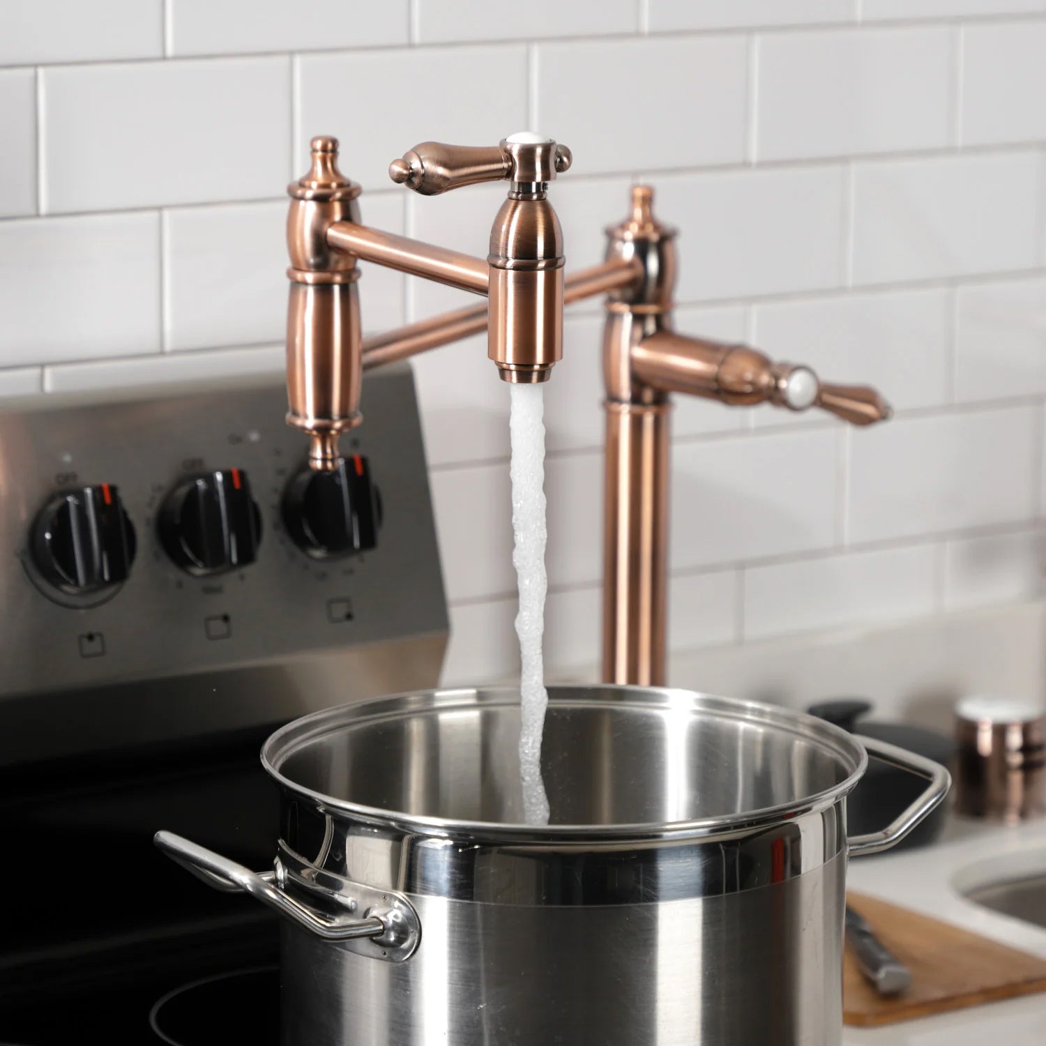 Heirloom C Two-Handle 1-Hole Deck Mount Pot Filler/Kitchen Faucet