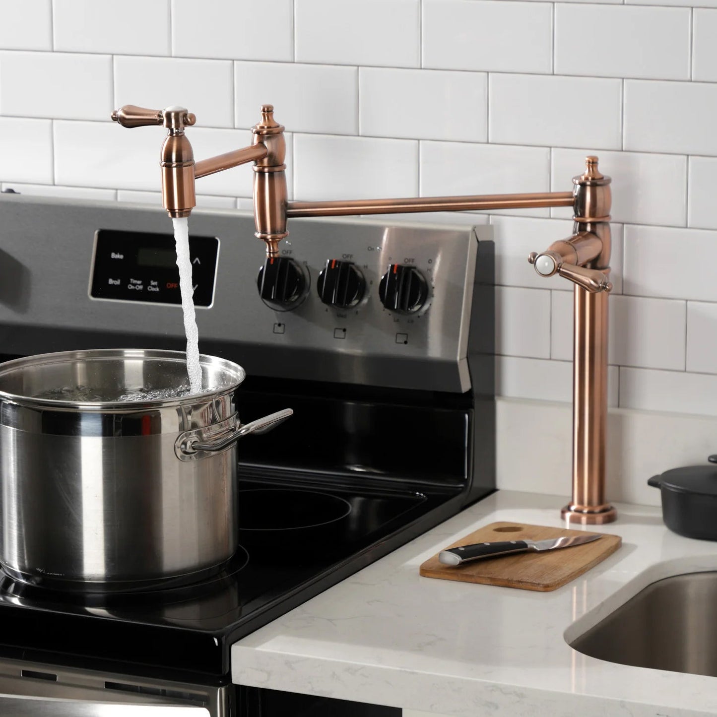 Heirloom C Two-Handle 1-Hole Deck Mount Pot Filler/Kitchen Faucet