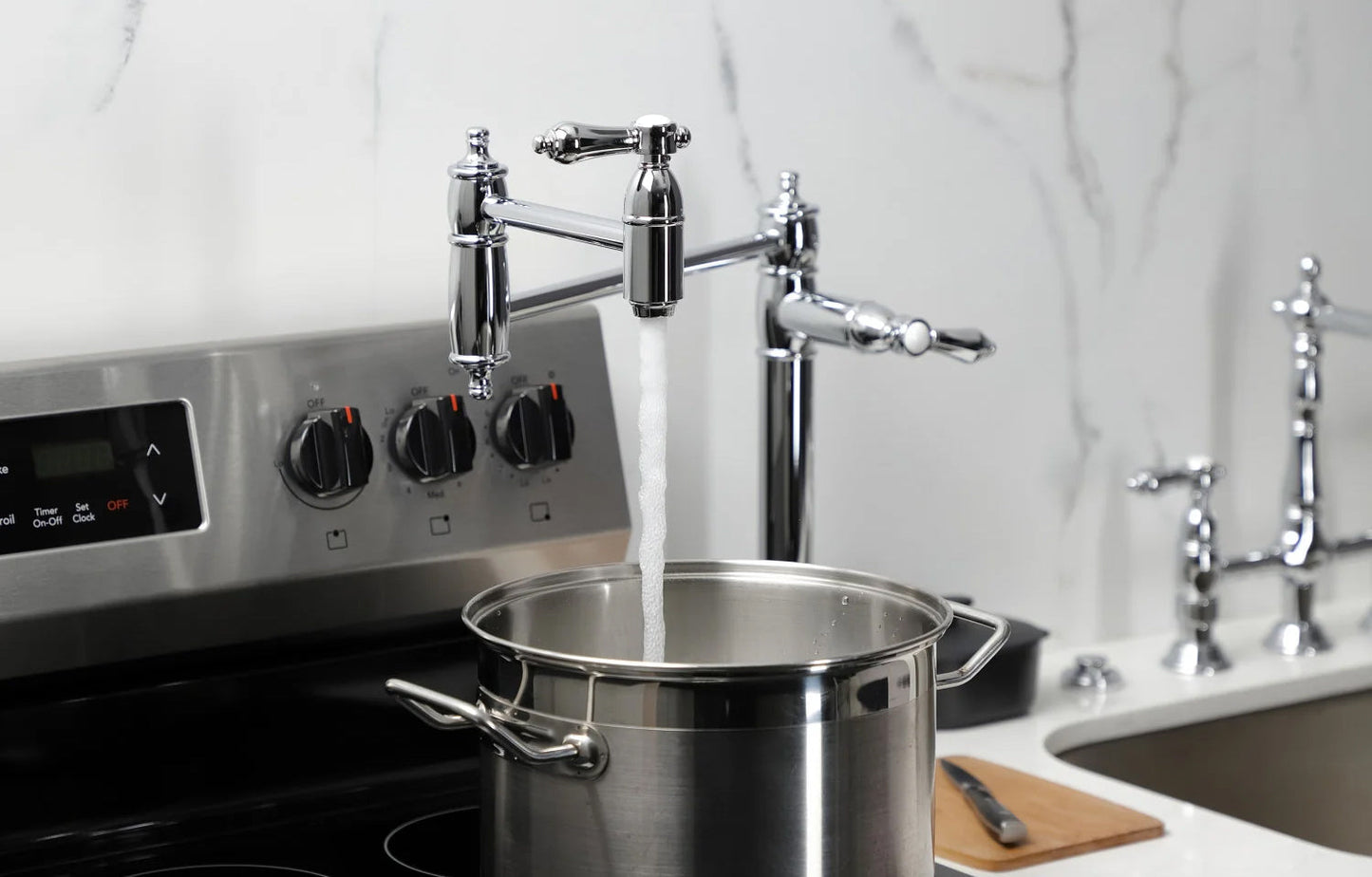 Heirloom C Two-Handle 1-Hole Deck Mount Pot Filler/Kitchen Faucet