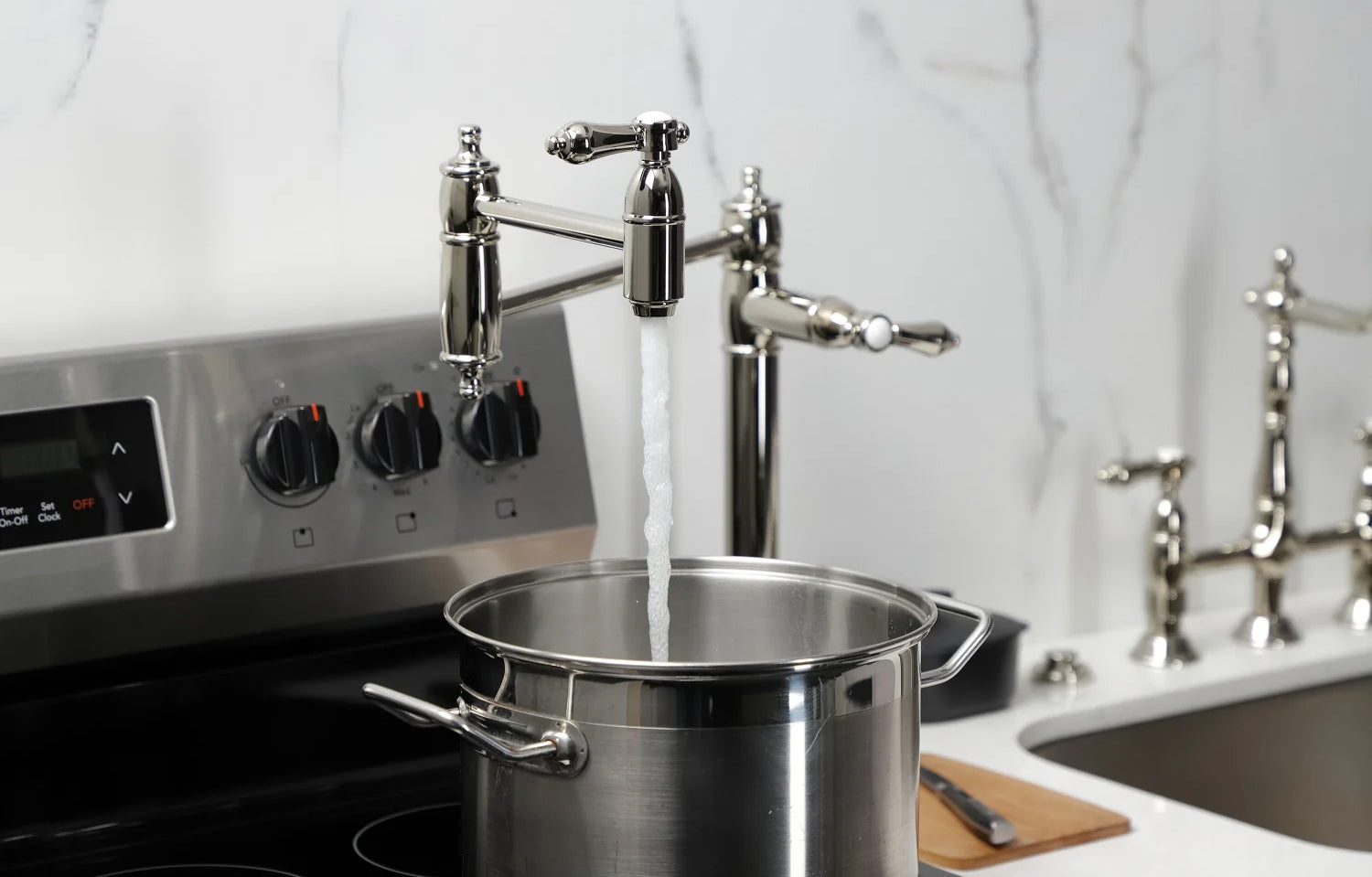 Heirloom C Two-Handle 1-Hole Deck Mount Pot Filler/Kitchen Faucet