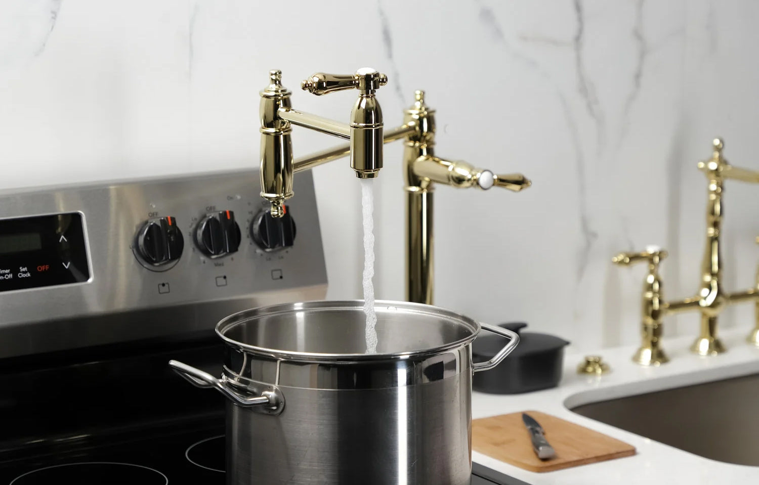 Heirloom C Two-Handle 1-Hole Deck Mount Pot Filler/Kitchen Faucet