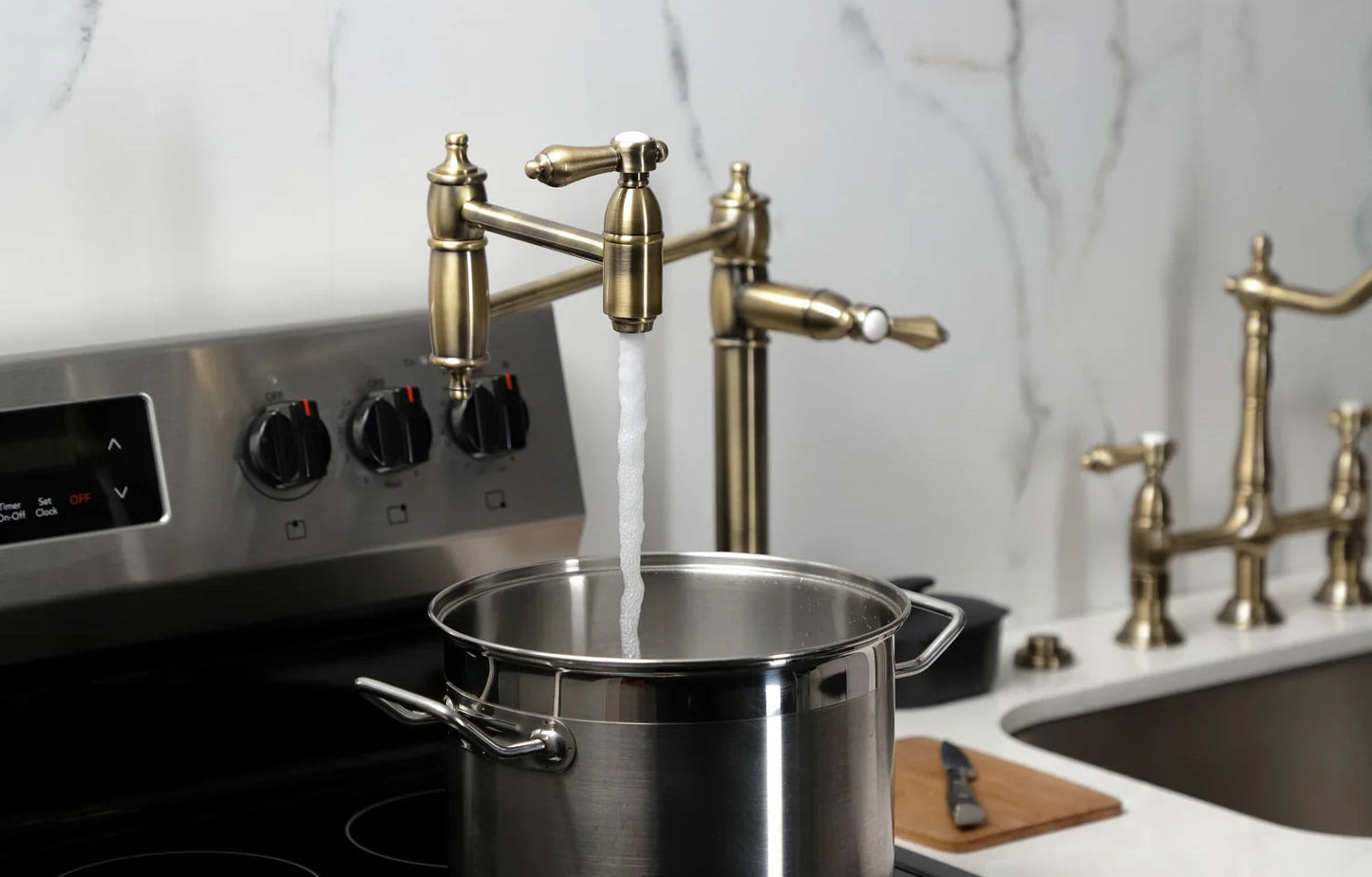 Heirloom C Two-Handle 1-Hole Deck Mount Pot Filler/Kitchen Faucet