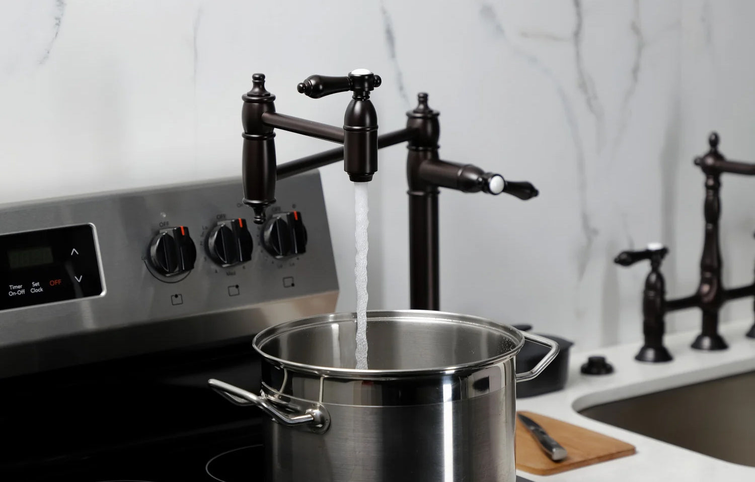 Heirloom C Two-Handle 1-Hole Deck Mount Pot Filler/Kitchen Faucet