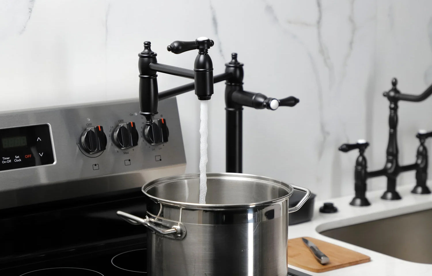 Heirloom C Two-Handle 1-Hole Deck Mount Pot Filler/Kitchen Faucet