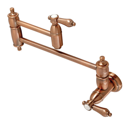 Heirloom D Two-Handle 1-Hole Wall Mount Pot Filler/Kitchen Faucet