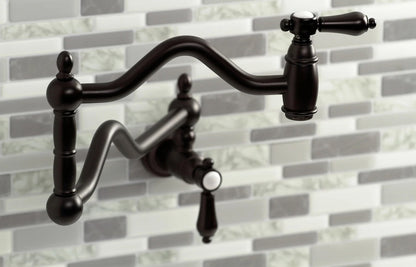 Heirloom E Two-Handle 1-Hole Wall Mount Pot Filler/Kitchen Faucet