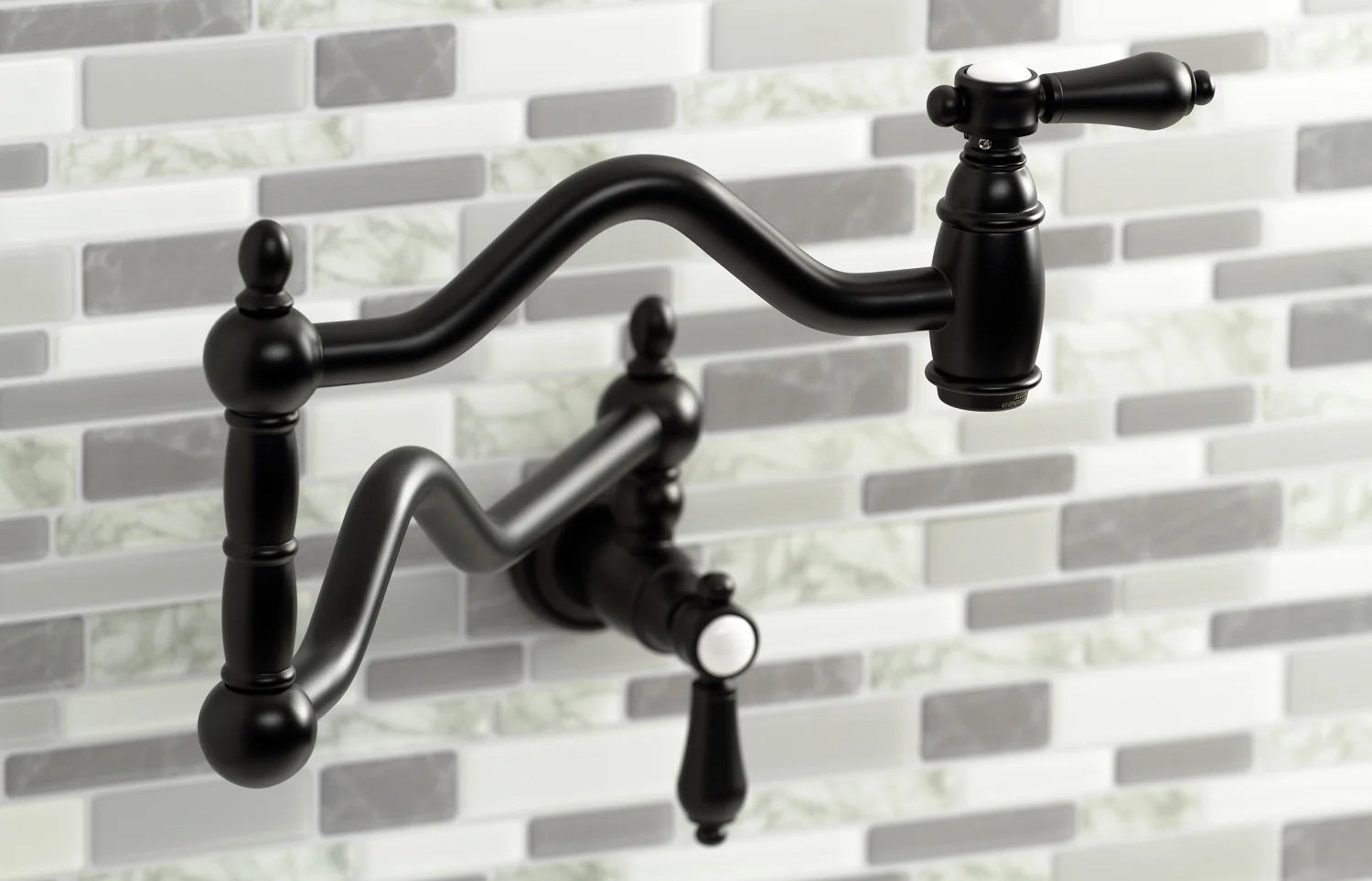 Heirloom E Two-Handle 1-Hole Wall Mount Pot Filler/Kitchen Faucet