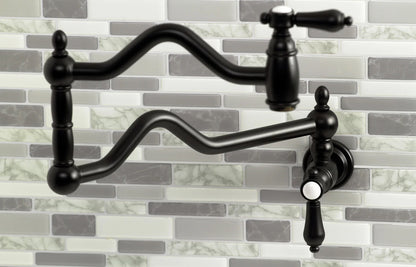 Heirloom E Two-Handle 1-Hole Wall Mount Pot Filler/Kitchen Faucet