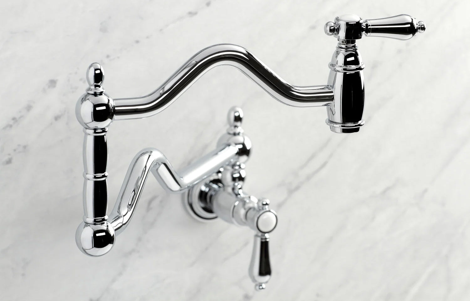 Heirloom E Two-Handle 1-Hole Wall Mount Pot Filler/Kitchen Faucet