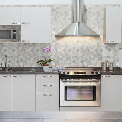 MSI Arabescato Carrara (2" Hexagon Pieces) 11.75" x 12" Honed Marble Mosaic Tile