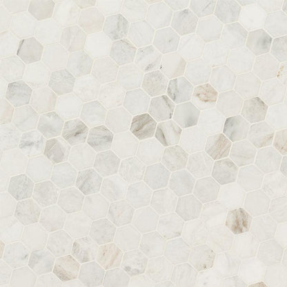MSI Arabescato Venato (2" Hexagon Pieces) 11.75" x 12" Honed Marble Mosaic Tile