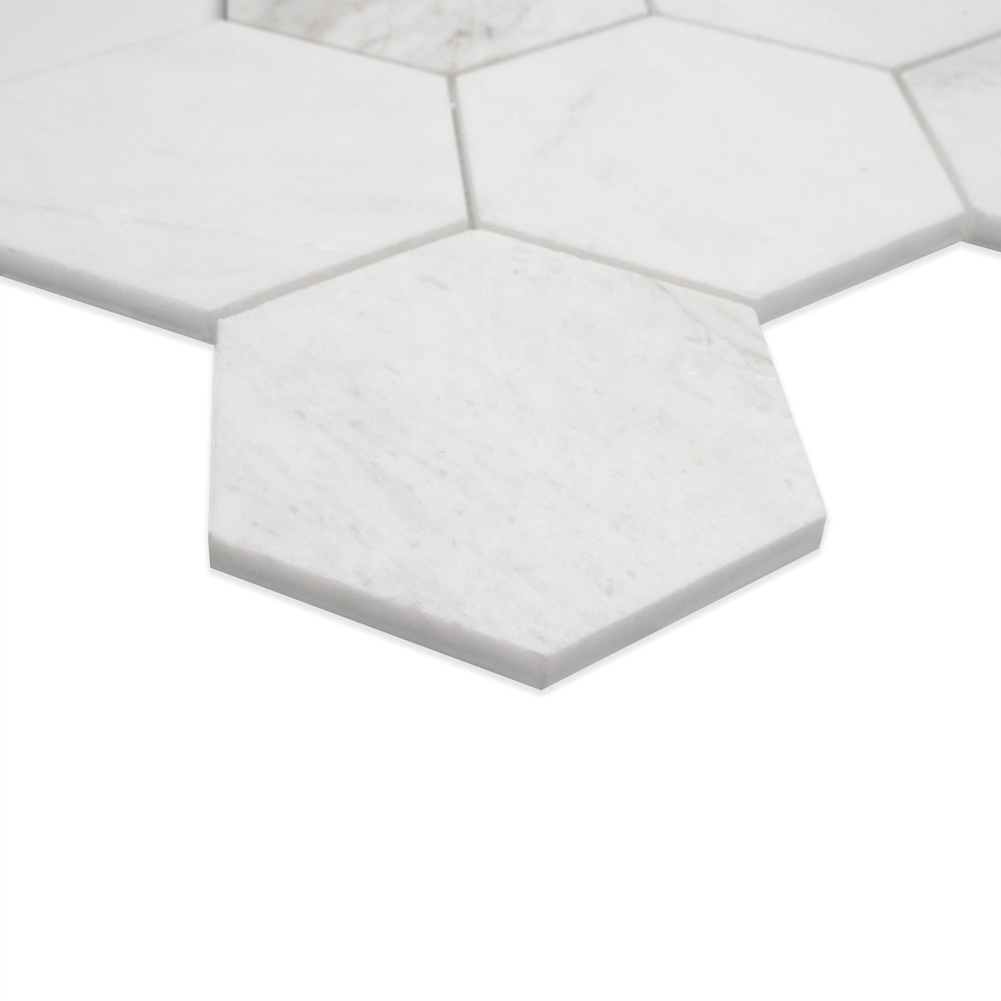 MSI Arabescato Venato White (5" Hexagon Pieces) 11.25" x 11.25" Honed Marble Mosaic Tile